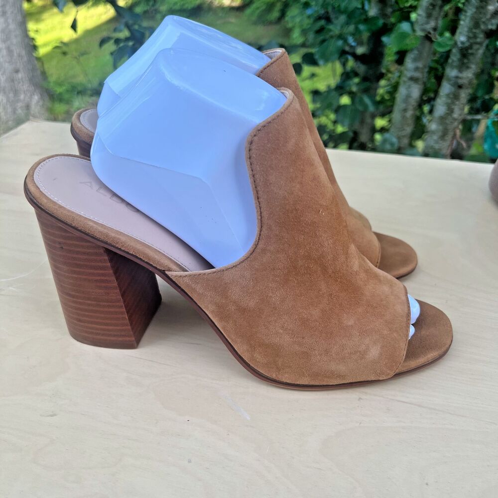 Aldo Legossa Brown Suede Leather Open Toe Mule Size US: 11 - EU: 42.5